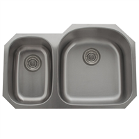 Pelican PL-VS3070 18G Stainless Steel Double Bowl Undermount Kitchen Sink 31-1/2'' x 20-1/2''